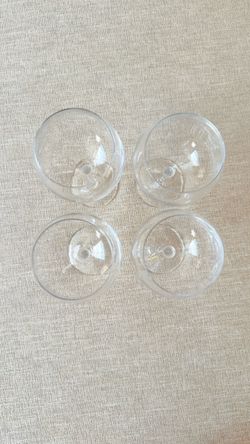 Set of 4 Clear Glass Stemless Wine Glasses