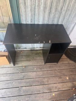 Black Computer Desk with Storage Cabinet