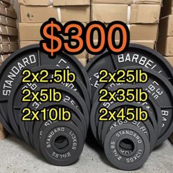  Cast Iron Olympic weights 245 Lb Set Brand New Still In The Box