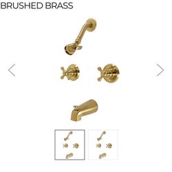 Kingston Brass KB247AX Victorian Double Handle Tub and Shower Faucet Brass