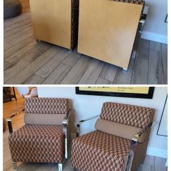 Post Modern/Retro/Memphis Style Pair of Accent Lounge Chairs.  See Full Description 