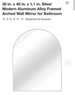 Silver Modern Arched Wall Mirror