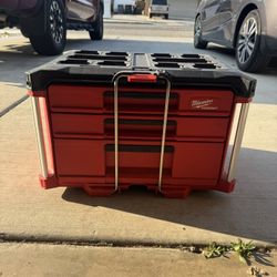 Milwaukee PACKOUT 22 in. Modular 3-Drawer Tool Box Black/Red
