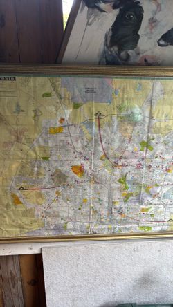Framed map of San Antonio 1992