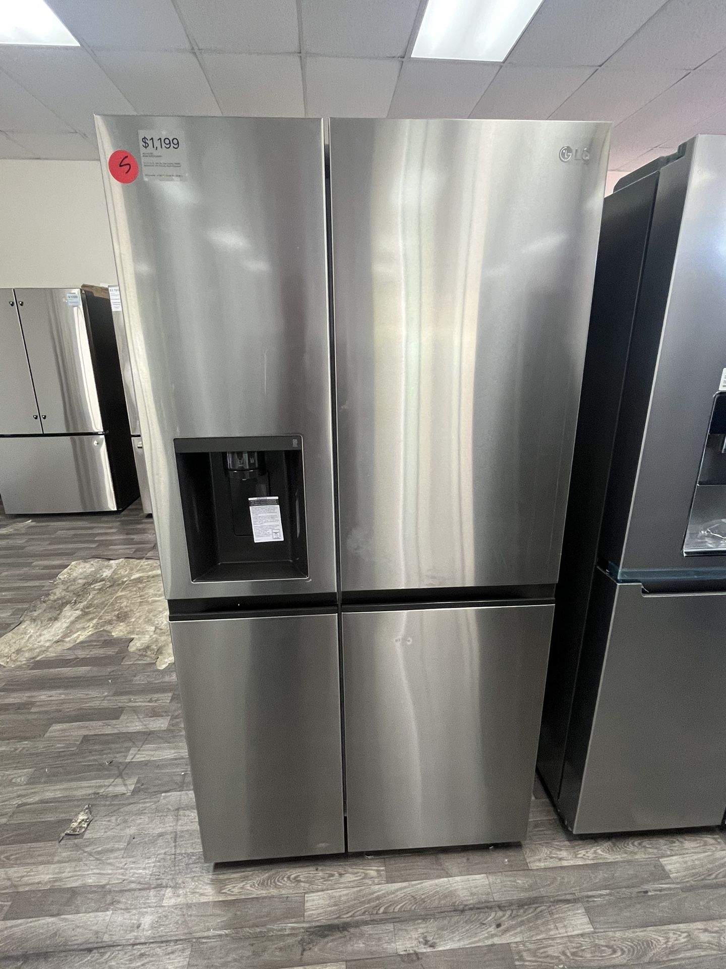 $1199 Counter Depth Side by Side LG Refrigerator, Open Box, Includes 1 Yr Warranty