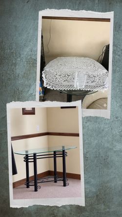 Glass Table Set (Lace Cloth not included)