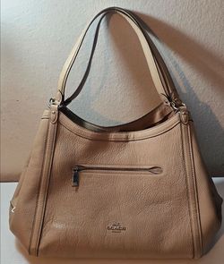 Coach tote Bag / Purse - brown canvas and silver hardware, Large Bag