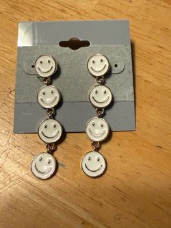 Smiley Face Drop Earrings