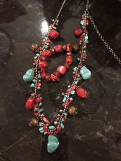 Red and blue turquoise jewelry