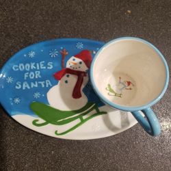 Starbucks 2006 Cookies For Santa Plate And Cup