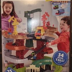 Thomas & Friends Trains & Cranes Super
Tower Playset with Thomas, Percy & Harold