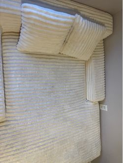 Cream Corduroy Plush floor Lounger