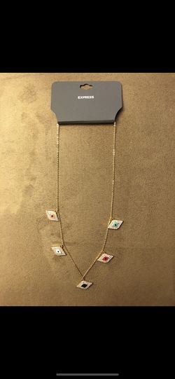 NEW Express necklace, gold chain with pendants