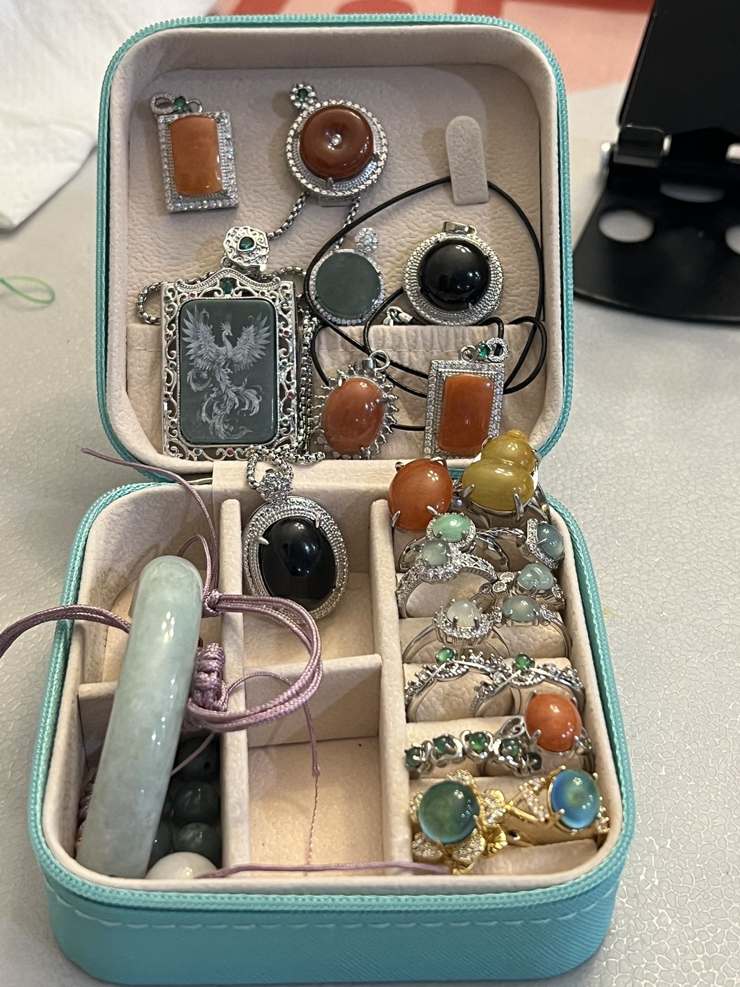 Jade rings and jade pendants