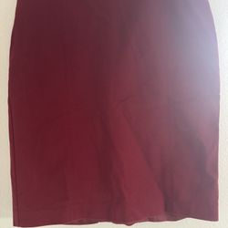 Van Heusen Red Stretch Pencil Skirt Knee Length Solid Zip Size 12