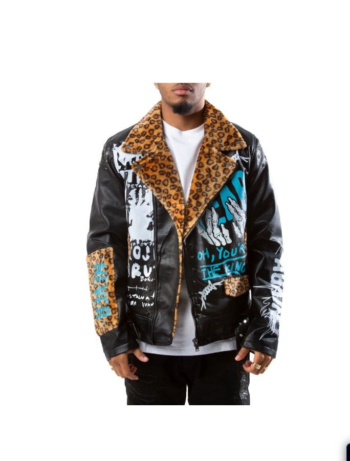 R3BEL LEOPARD COLLAR EL PATRON PABLO ESCOBAR JACKET MEN’S SIZE MEDIUM