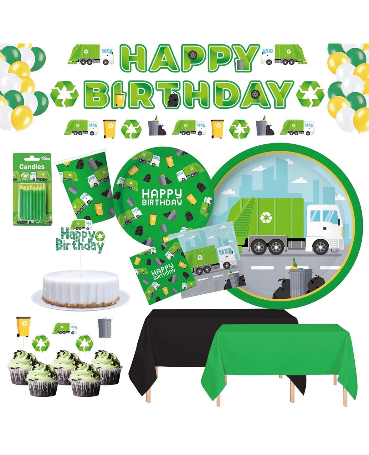 Trash truck garbage truck happy birthday decorations decor 