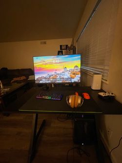 Gaming Desktop Setup with Monitor and Accessories