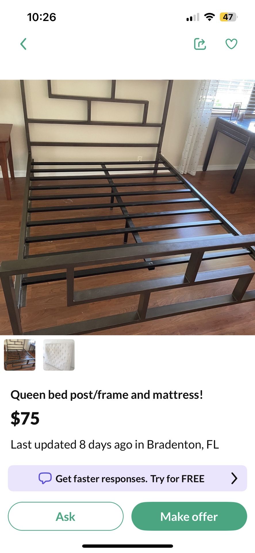 Free Queen Size Bed Frame And Mattress