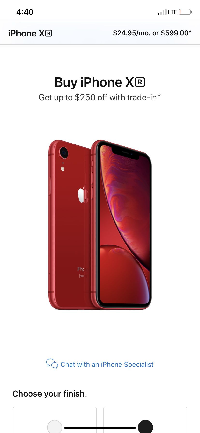 Red IPhone XR
