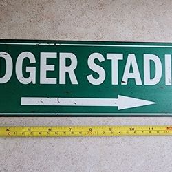 Dodger Stadium Vintage look Baseball Metal 14" Sign swipe left Dodgers iced chain sold seperately