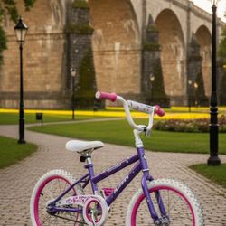 Huffy 18in Sea Star Kids Bicycle, for Kids Ages 4+, Training Wheels, Child, Purple