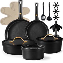 CAROTE 19pcs Pots and Pans Set Non Stick