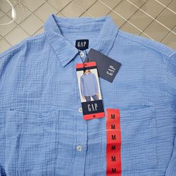 Gap Blue Gauze Button-Up Shirt Size M