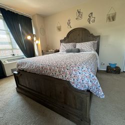 Solid Wood Bed And Headboard Queen 