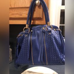 Urban Expressions Blue Bag With Gold Hardware