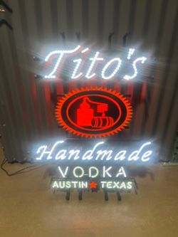 Titos  handmade Vodka light up led sign display man cave neon nfl mlb boat