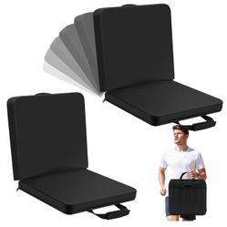 2-Pack Portable Stadium Seats w/ Back Support – Foldable & Adjustable Bleacher Chairs