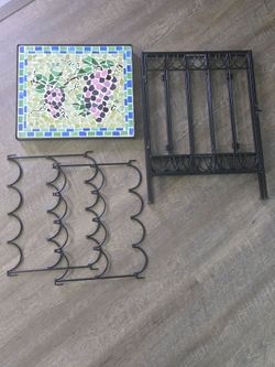 Mosaic Wrought Iron Wine Rack