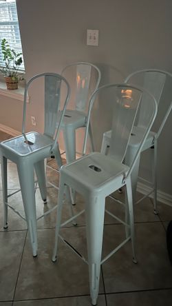 White tall stools