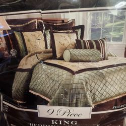 King Comforter, Shames, Dust Ruffler, Pillows