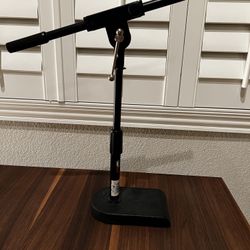 Desk Microphone Stand with Boom Arm – Solid, Heavy Base