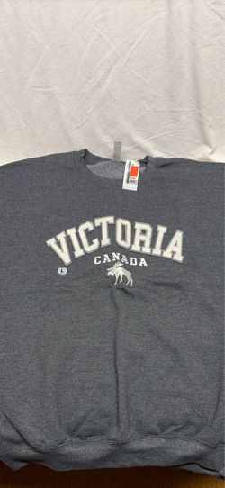 Victoria Canada dark grey sweatshirt in men’s Large size BNWT brand new never worn!
