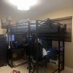 Bunk Bed With Built-In Desk Plus Dresser And A Night Stand 