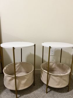 Gold And White Side Tables 
