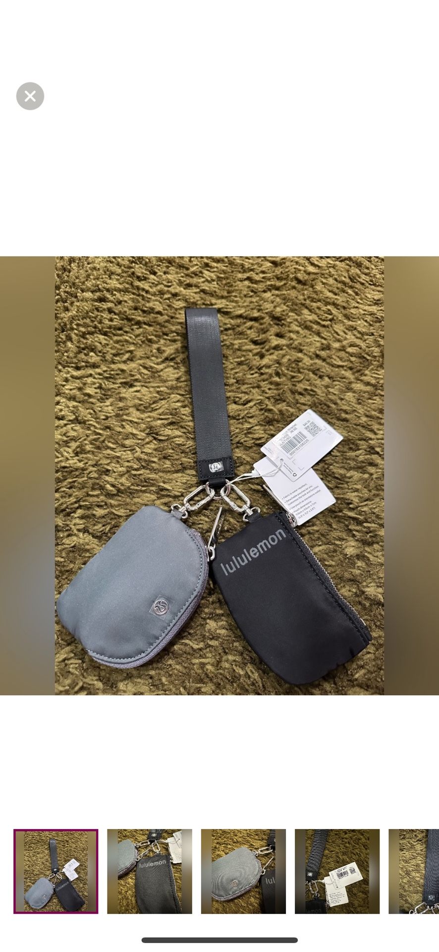 NWT Lululemon Dual Pouch Wristlet Black