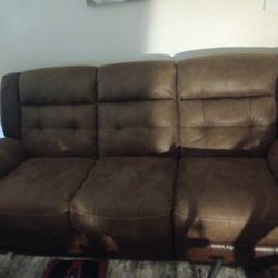 Velvet Mesa Motion Love Seat BROWN 3 SET SOFA