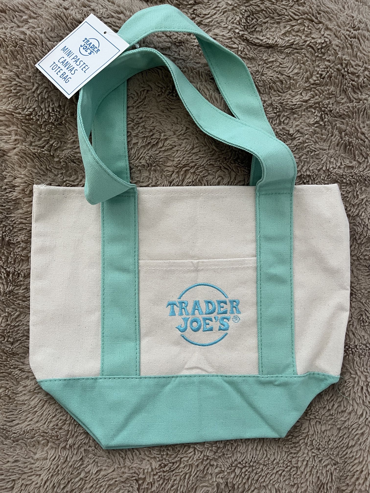 Trader Joes Mini Tote Bag Green 