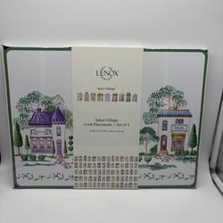 NEW Lenox Spice Village Cork Placemat Set of 4 NIB 12"x16" HTF Hard To Find