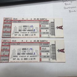 Angels Vs. Yankees Ticket Stub Pair