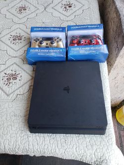 $175! 2 Controllers & 2018 PS4 Slim 1TB Games are extra im willing to Add More Stuff Trade Are welcome another Gaming Console or Iphone max pro Google
