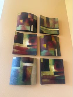 Abstract Multicolored Wood Decorative Wall Art (6)