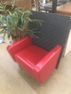 Real leather red stylish seat.