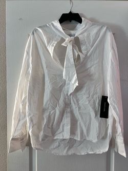 Neck-Tie Blouse Button-Down