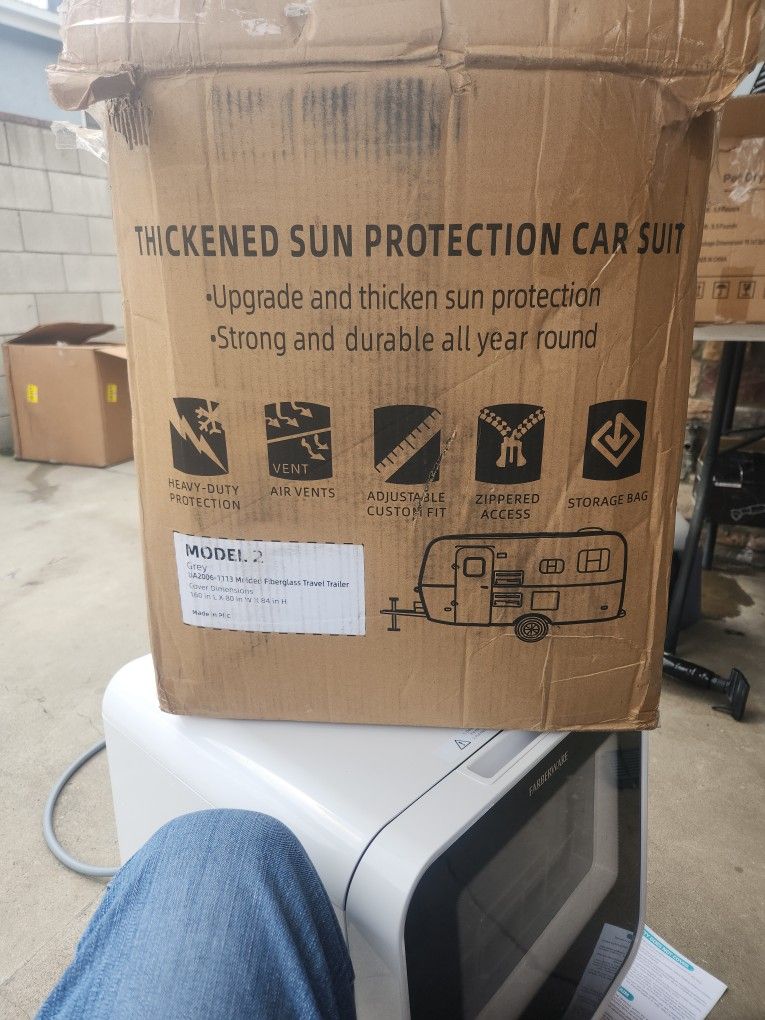 Thickened Sun Protection Car Suit Grey Fiberglass Travel Trailer