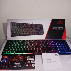 Redragon K521 Upgrade Rainbow LED Gaming Keyboard, 104 Keys Wired Mechanical Feeling Keyboard with Multimedia Keys, One-Touch Backlit, Anti-Ghosting, 